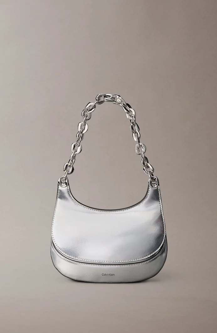 Calvin Klein Zincirli Omuz Kadın Metalik Gri Çapraz Çanta LV04F3404G-3JH