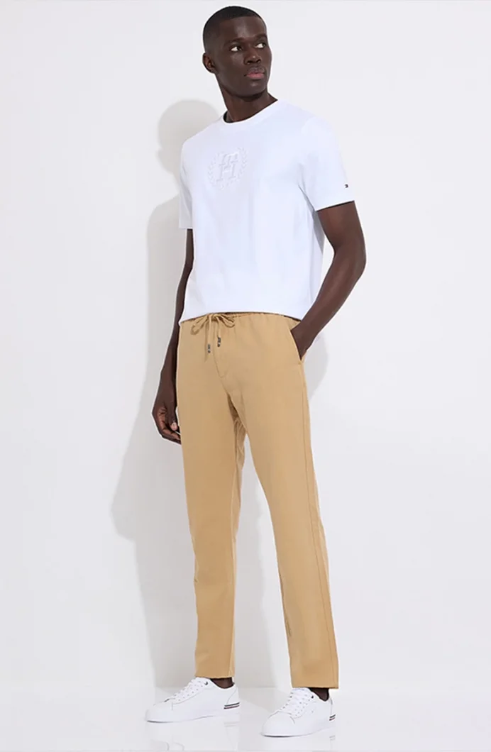 Tommy Hilfiger CHINO HARLEM PO DRWS CO LINEN Erkek Bej Pantolon MW0MW34533RBL
