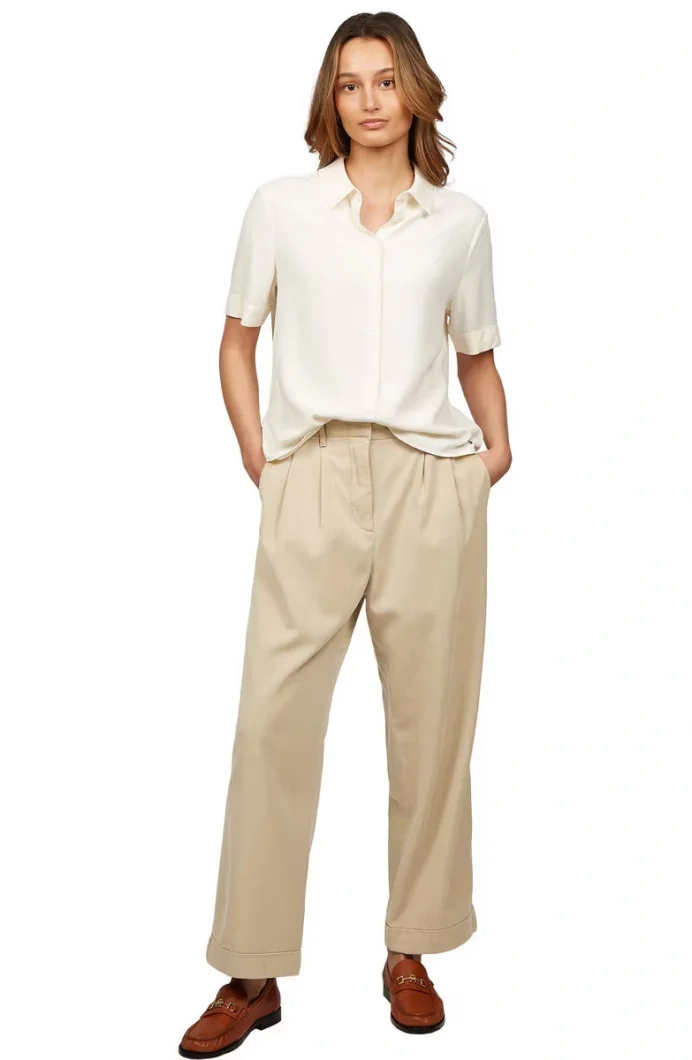 Tommy Hilfiger CO BLEND RLXD STR PULL ON CHINO Kadın  Pantolon WW0WW45589AEG