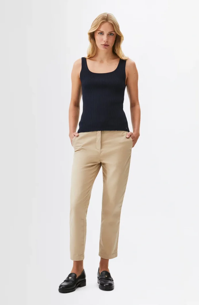 Tommy Hilfiger CO STRETCH GMD SLIM CHINO Kadın  Pantolon WW0WW45920AEG