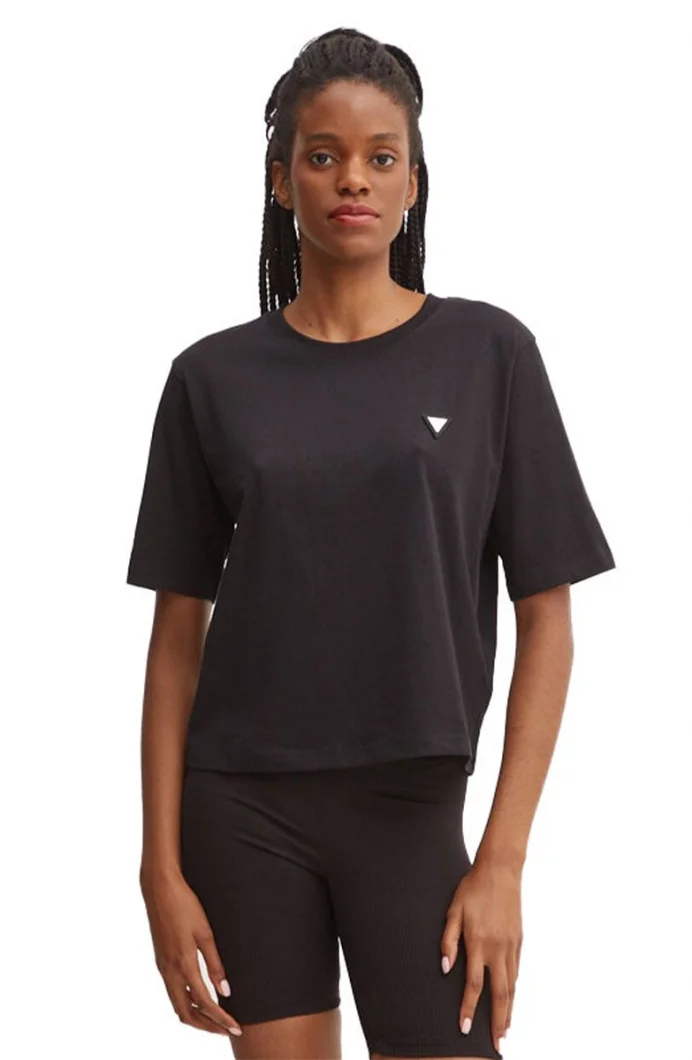Guess Colette Kadın Siyah Aktif Boxy Fit T-Shirt V4BI21I3Z14-JBLK