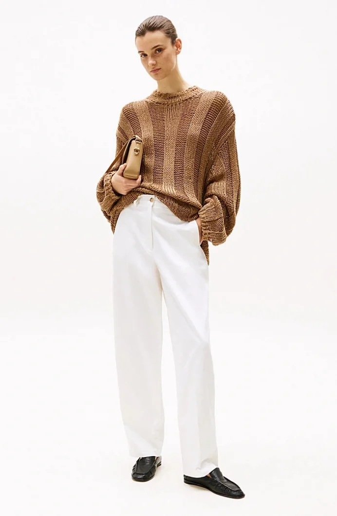 Tommy Hilfiger COTTON BARREL RELAXED STR CHINO Kadın  Pantolon WW0WW45487YCF