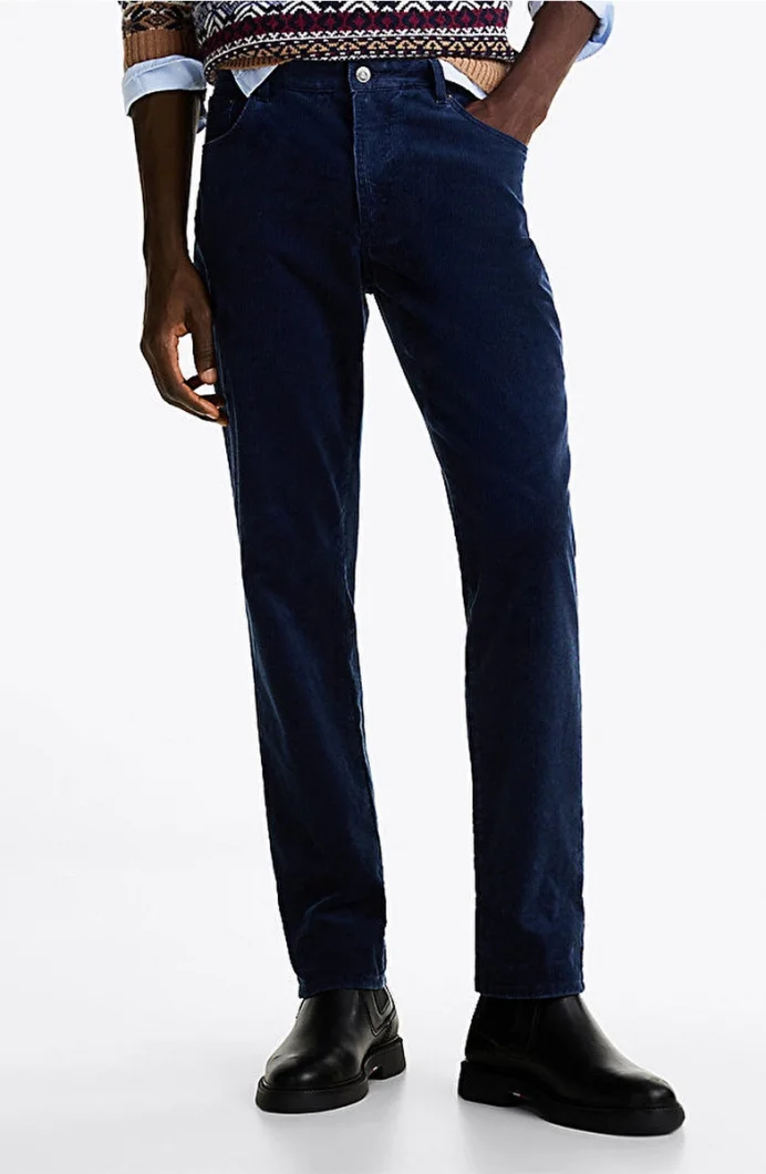 Tommy Hilfiger DENTON 5PKT WASHED CORDUROY Erkek MAVİ Jeans MW0MW36696DBZ