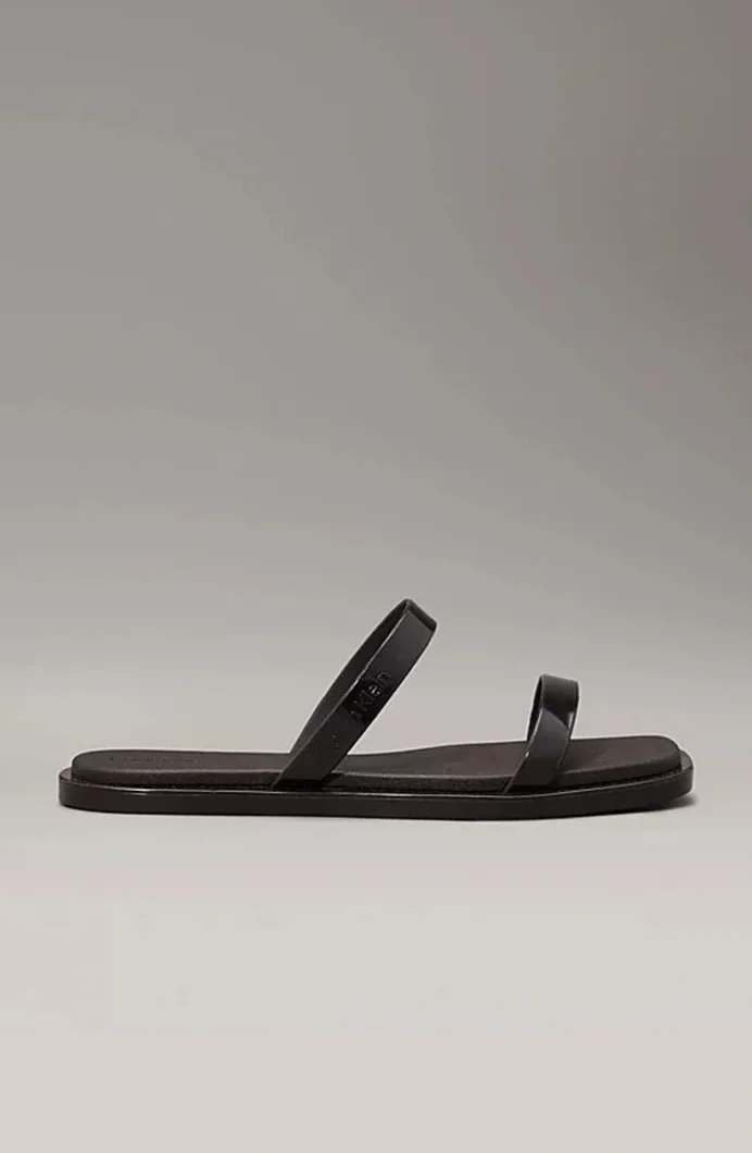 Calvin Klein DOUBLE BAR SLIDE - JELLY Kadın  Terlik HW0HW02417-BEH
