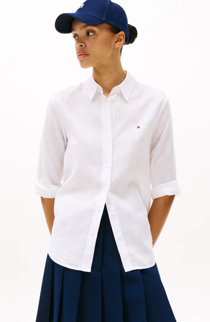 Tommy Hilfiger ESS LINEN RELAXED SHIRT Kadın  Gömlek WW0WW44679YCF