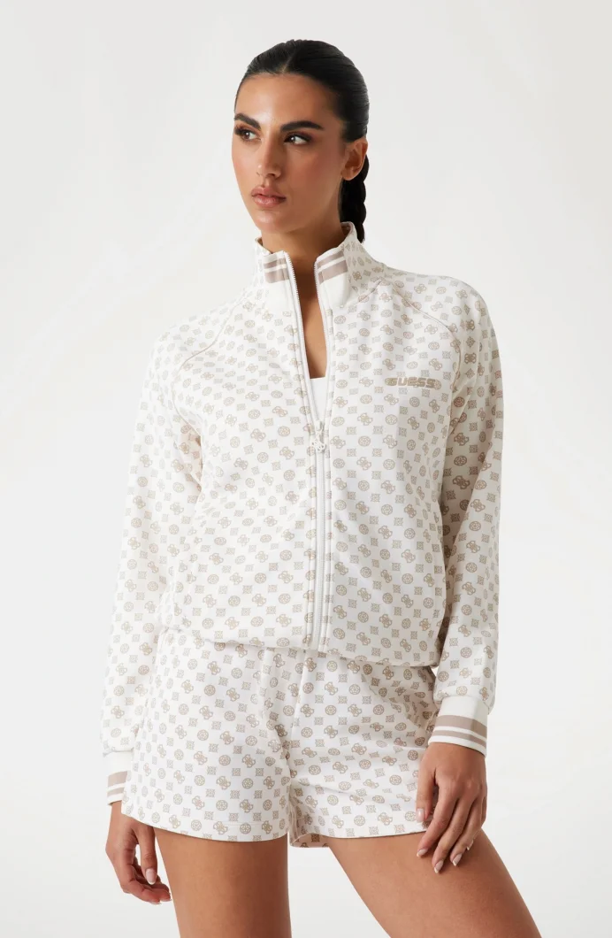 Guess Aggie Kadın Krem Aktif Scuba  Eşofman Üstü V5YQ03KB212-P1MS