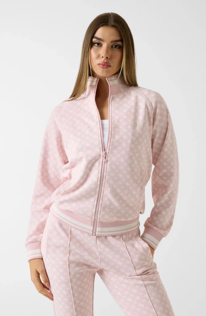 Guess Aggie Tam Fermuarlı Kadın Pembe Eşofman Üstü V5YQ03KB212-P6GZ