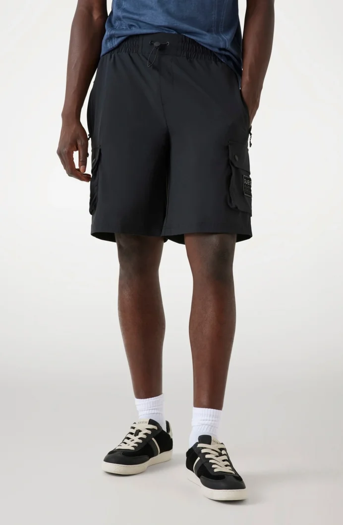Guess Albino Erkek Siyah Aktif Loose Fit Şort Z5YD00WH2H0-JBLK