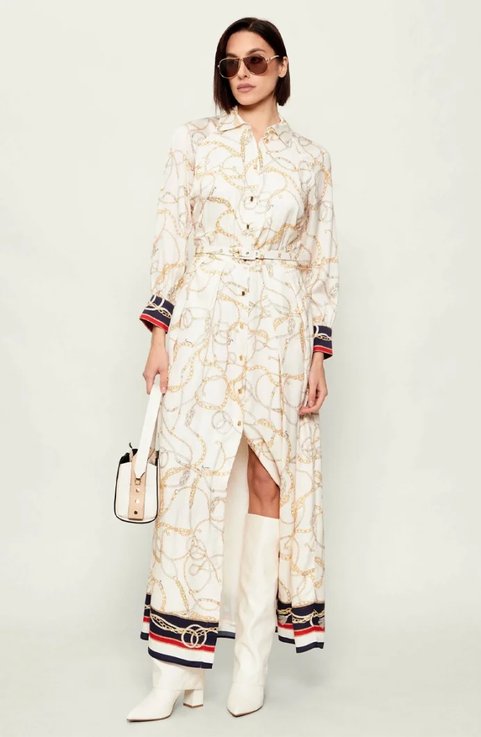 Guess Amanda Gömlek Yaka Kadın Çok Renkli Elbise 6RGK337439A-PM6Z