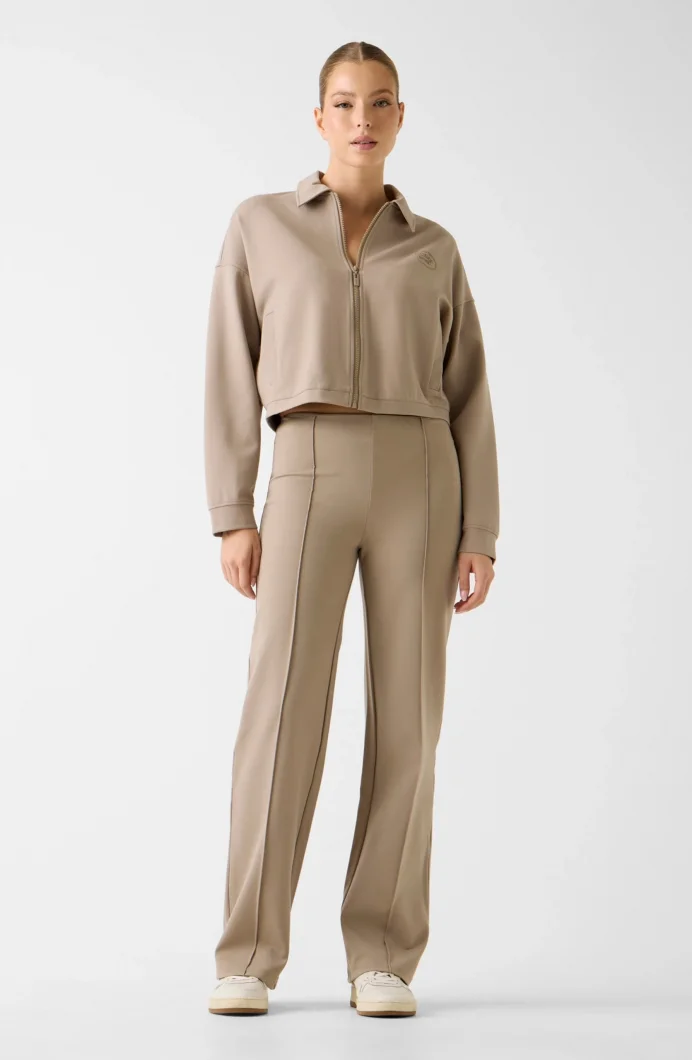 Guess Annie Kısa Tam Fermuarlı Kadın Bej Ceket V6RQ17KD822-G1O3