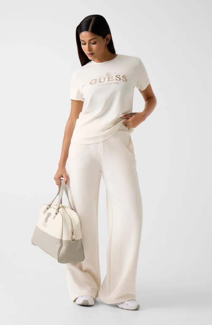 Guess Arabella Bisiklet Yaka Kısa Kollu Kadın Beyaz T-shirt V6RI06KD741-G027