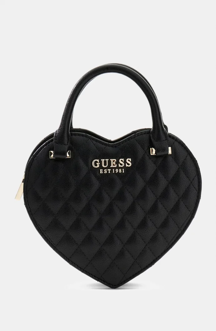 Guess Atabey Kalp Şekilli Kadın Siyah Çapraz Çanta HWQG9894770-BLA