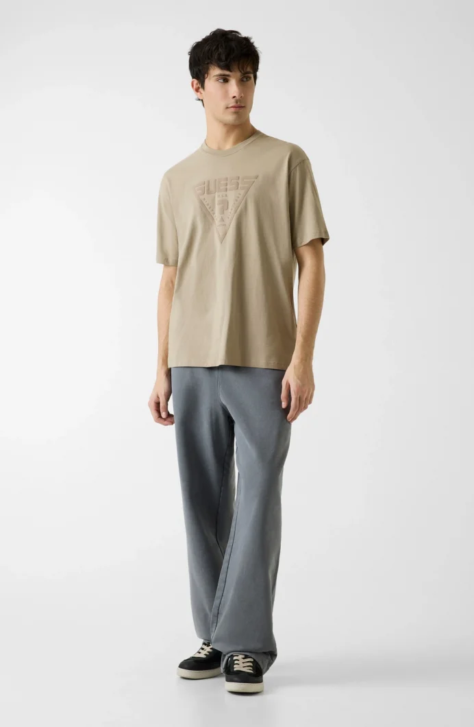 Guess Azha Bisiklet Yaka Büyük Beden Erkek Gri T-shirt Z4BI02I3Z14-G9I0