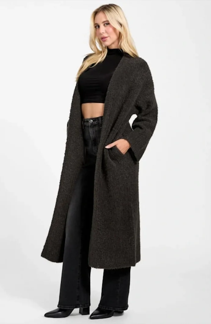 Guess Beniko Kadın Kahverengi Yün Karışımlı Triko Hırka W5BR54Z0702-G1H3