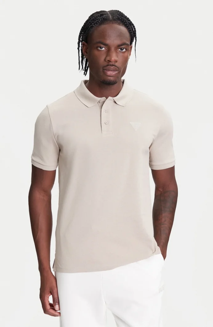 Guess Beppe Erkek Bej Aktif Slim Fit Polo T-Shirt Z5YP02K9WF1-G1CA