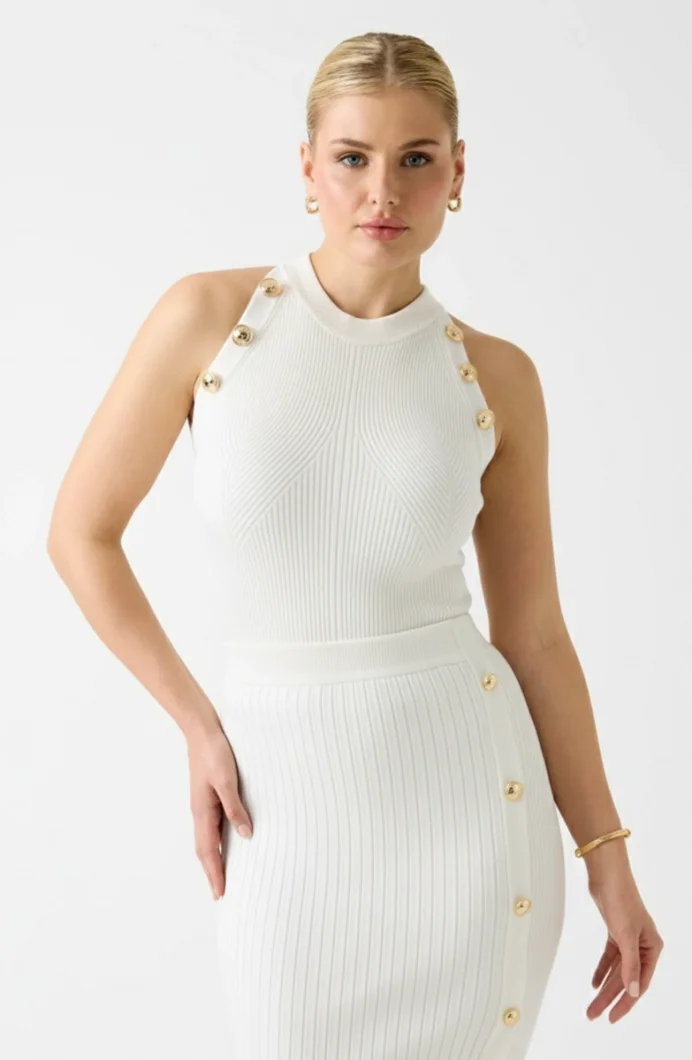 Guess Bice Halter Yaka Kadın Beyaz Bluz 6RGR105613Z-MCDM