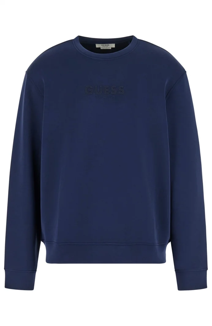 Guess Bisiklet Yaka Uzun Kollu Scuba Luxe Erkek Siyah Sweatshirt M6RQ42KAYM2-G7DC