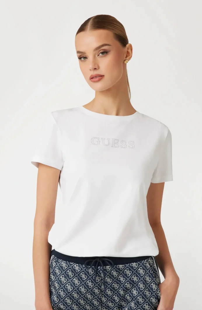 Guess Briana Kadın Beyaz Aktif Regular Fit T-Shirt V3BI11J1314-G011