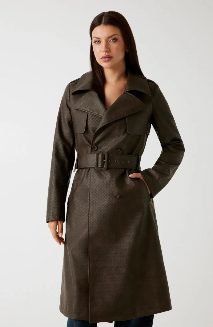 Guess Carmen Kadın Kahverengi Trençkot W5YL32WHGT0-F1GQ