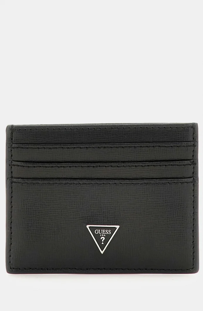 Guess Certosa Erkek Siyah Deri Kartlık SMCSLELEA25-BLA