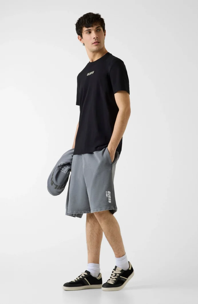 Guess Cochise Bisiklet Yaka Kısa Kollu Erkek Siyah T-shirt Z6RI00I3Z14-JBLK