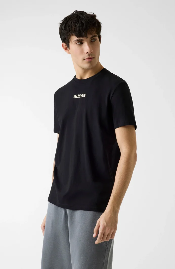 Guess Cochise Bisiklet Yaka Kısa Kollu Erkek Siyah T-shirt Z6RI00I3Z14-JBLK