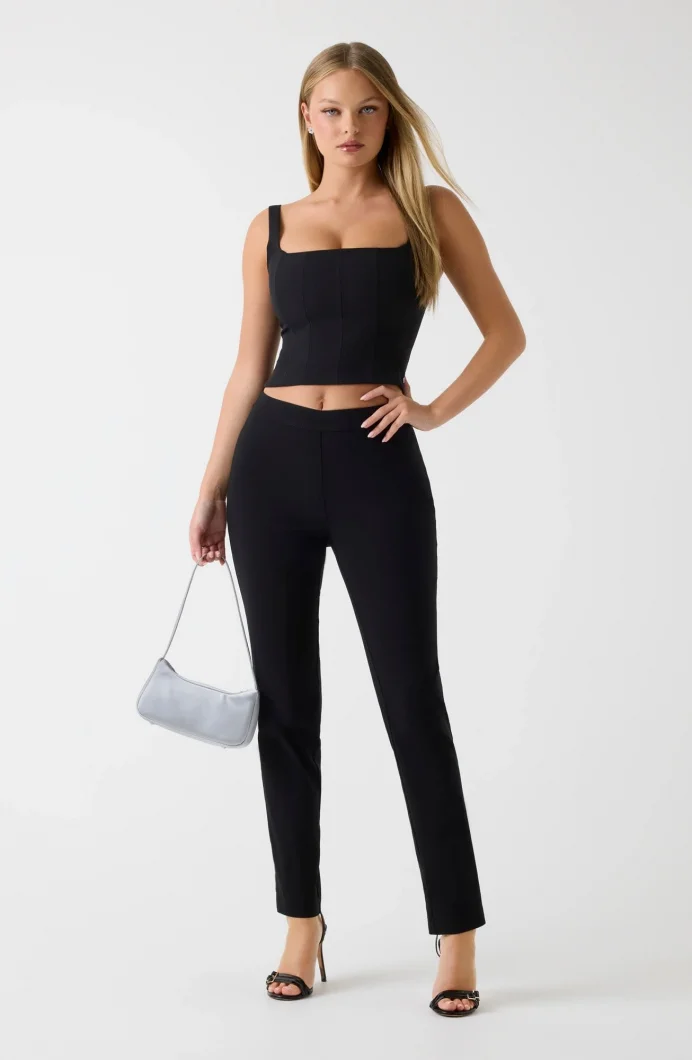 Guess Creta Kadın Siyah Slim Fit Pantolon W5BB18W2362-JBLK