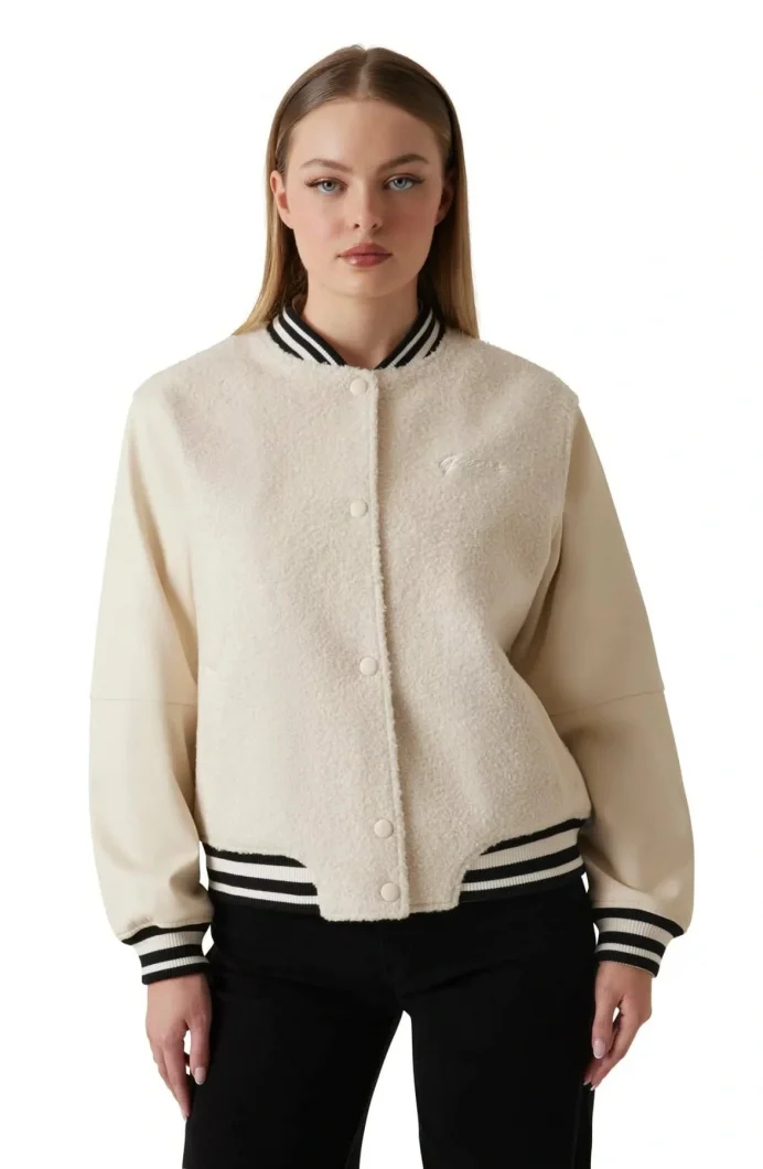 Guess Danielle Kadın Bej Bomber Ceket W5BL27W2392-G9L9