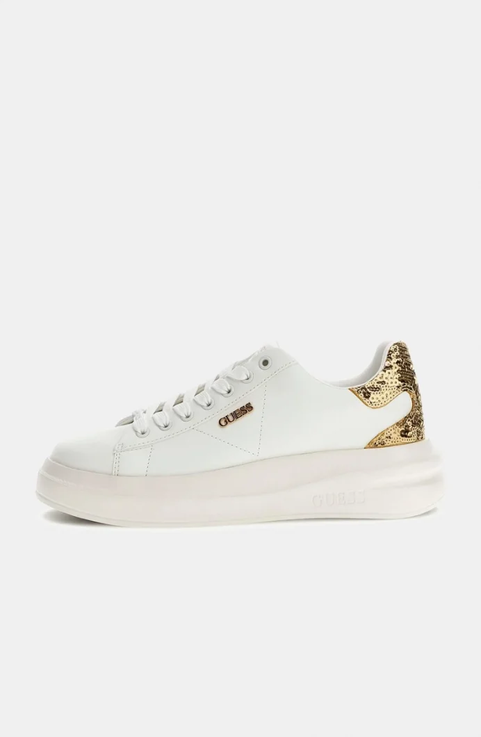 Guess Elbina10 Kadın Beyaz Altın Deri Sneaker FLFE10ELE12-WHIGO