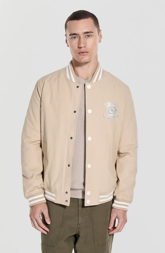 Guess Emblem Erkek Bej Bomber Ceket M5YL18WHEY0-G1FE