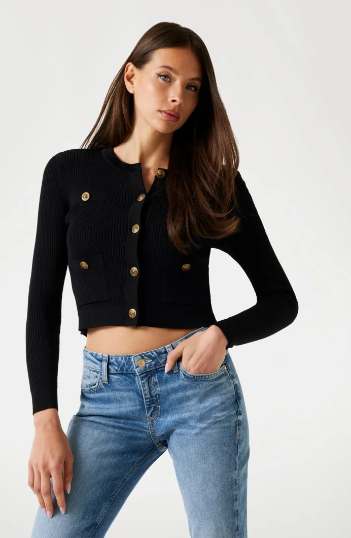 Guess Emmie Kadın Siyah Triko Hırka W5YR09Z0130-JBLK