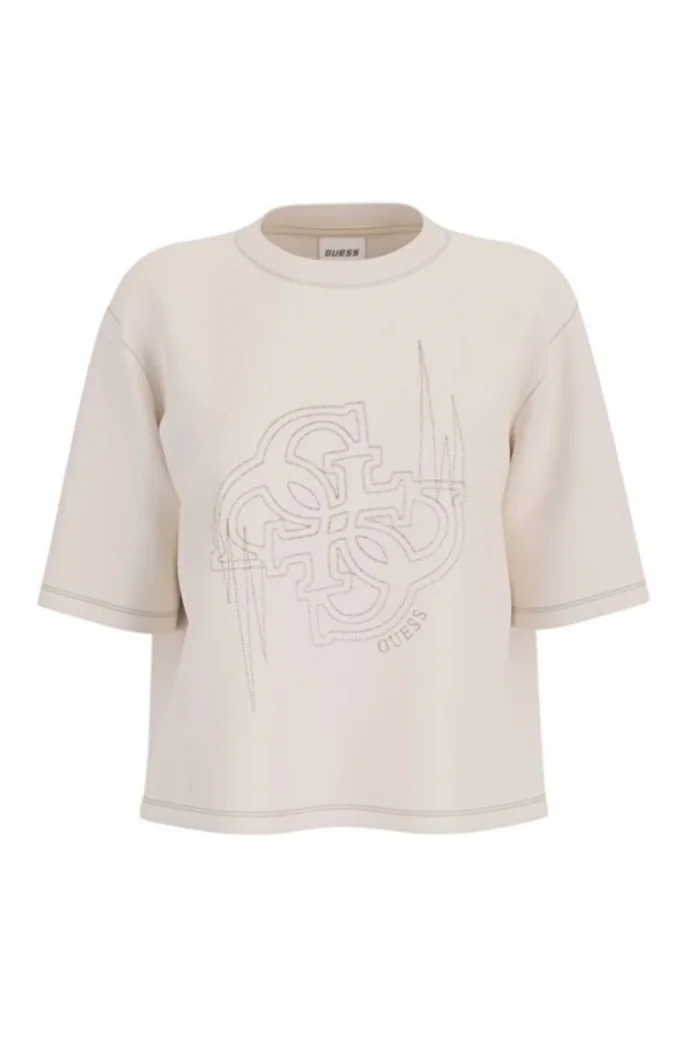 Guess Eona Kadın Beyaz Aktif Boxy Fit T-Shirt V5BI11I3Z14-G1O6