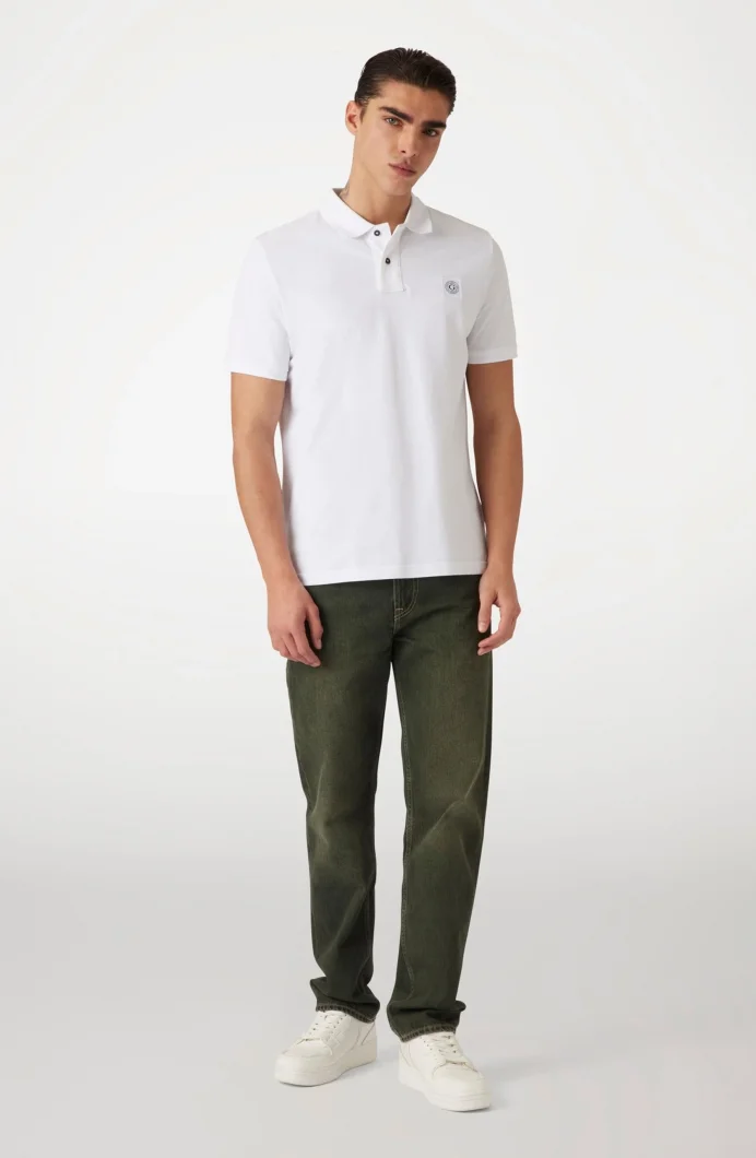 Guess Washed Erkek Beyaz Slim Fit Polo T-Shirt M2YP24KC9T1-G011