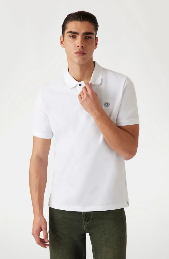 Guess Washed Erkek Beyaz Slim Fit Polo T-Shirt M2YP24KC9T1-G011