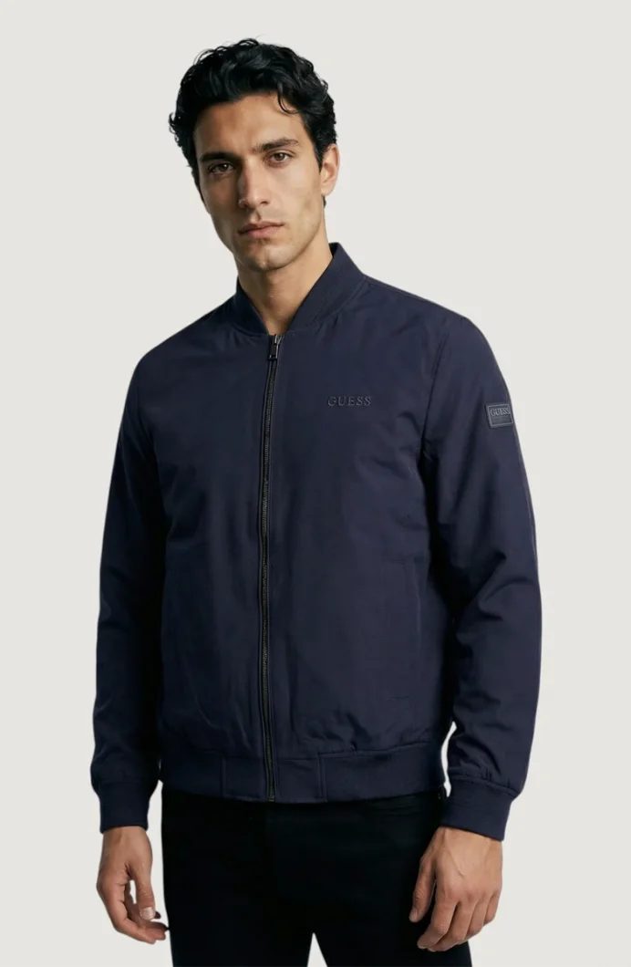 Guess Esnek Katlanabilir Bomber Erkek Lacivert Ceket M6RL09WJ362-G7V2