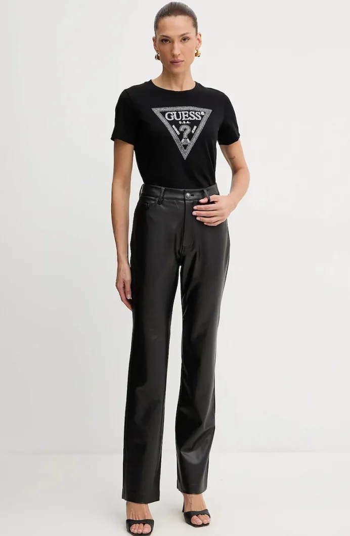 Guess Euphoria Kadın Siyah Regular Fit Pantolon W5BB75K8S30-JBLK