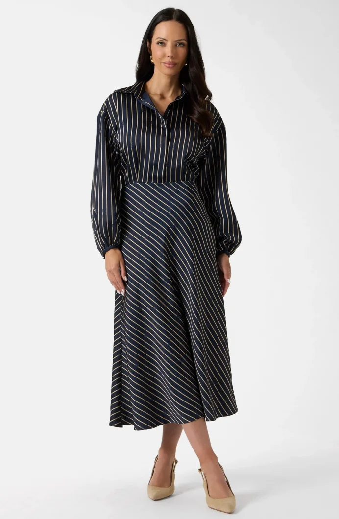 Guess Fatou Uzun Kollu Kadın Mavi Elbise 6RGK467430A-PMBV