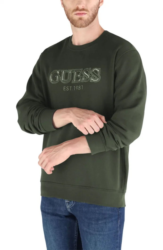 Guess Fleece Erkek Yeşil Sweatshirt M5BQ08K9Z21-A81U