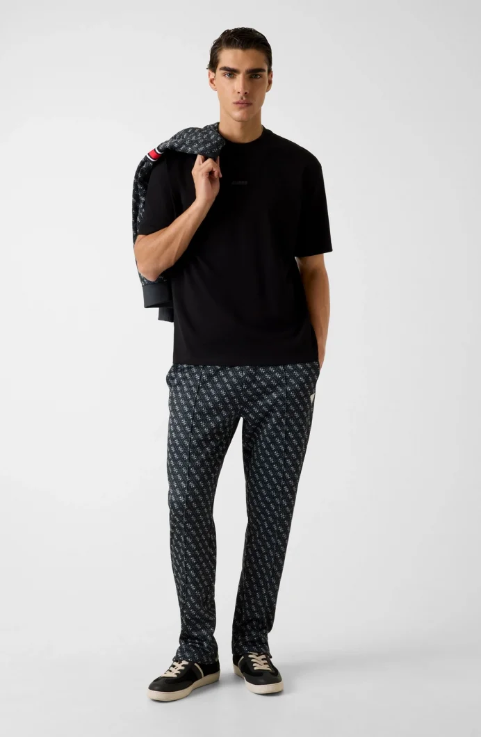 Guess Giano Bisiklet Yaka Kısa Kollu Erkek Siyah T-shirt Z6RI16I3Z14-JBLK