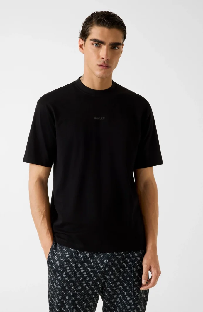 Guess Giano Bisiklet Yaka Kısa Kollu Erkek Siyah T-shirt Z6RI16I3Z14-JBLK