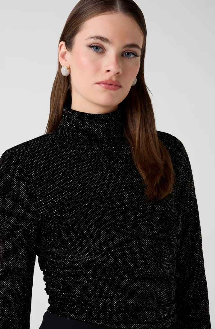 Guess Giselle Uzun Kollu Kadife Kadın Siyah Body 6RGP086359A-JTMU