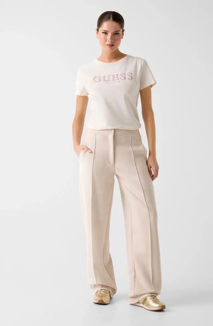 Guess Giuditta Bisiklet Yaka Kısa Kollu Kadın Beyaz T-shirt V6RI11J1314-G012