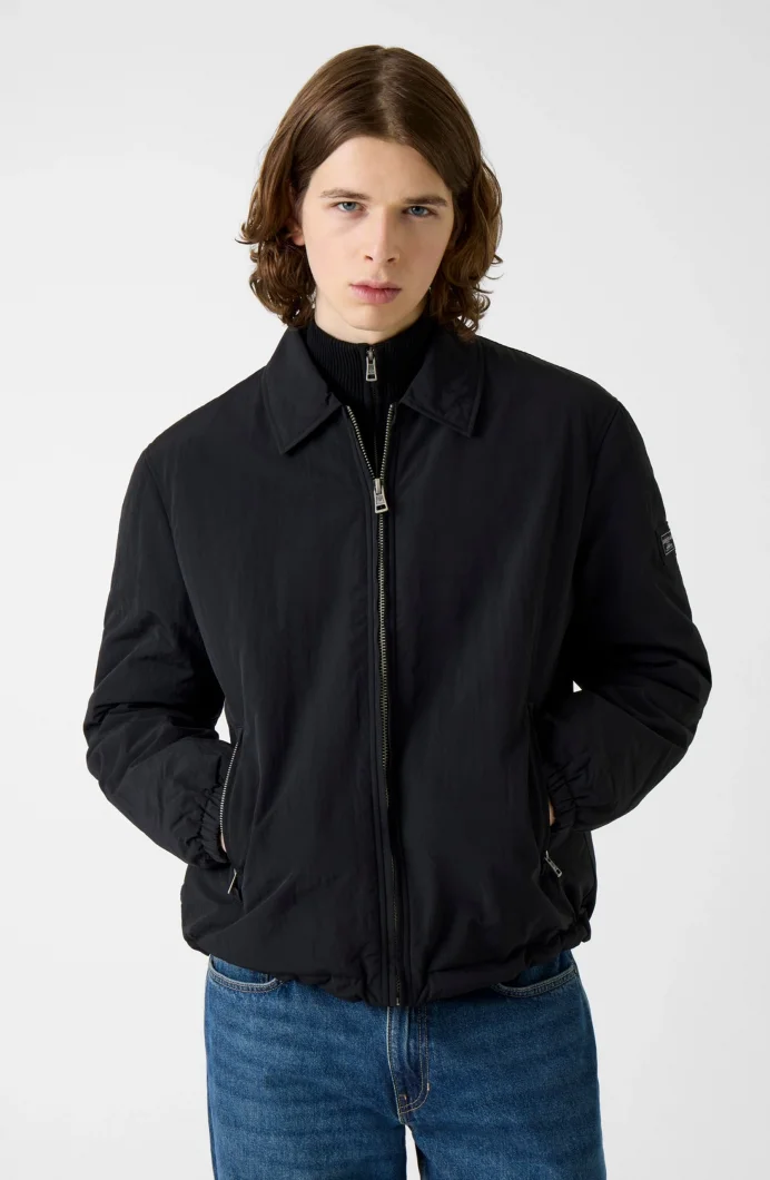 Guess GJ Dolgulu Naylon Erkek Siyah Ceket M6RL0KWGYL2-JBLK