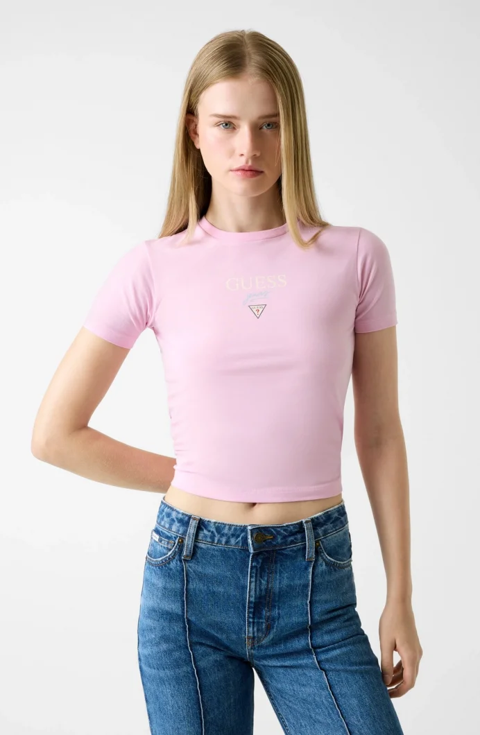 Guess GJ Kısa Kollu Bisiklet Yaka Baby Baker Kadın Pembe T-shirt W6RI15J1314-G65F