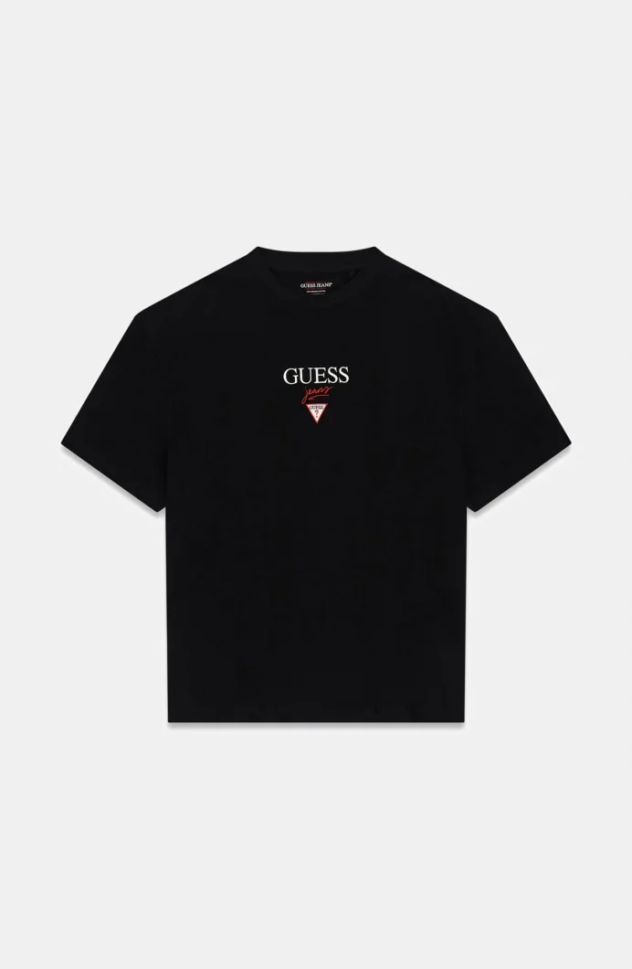 Guess GJ Kısa Kollu Büyük Beden Baker Logolu Erkek Siyah T-shirt M6RI45K8HM0-JBLK