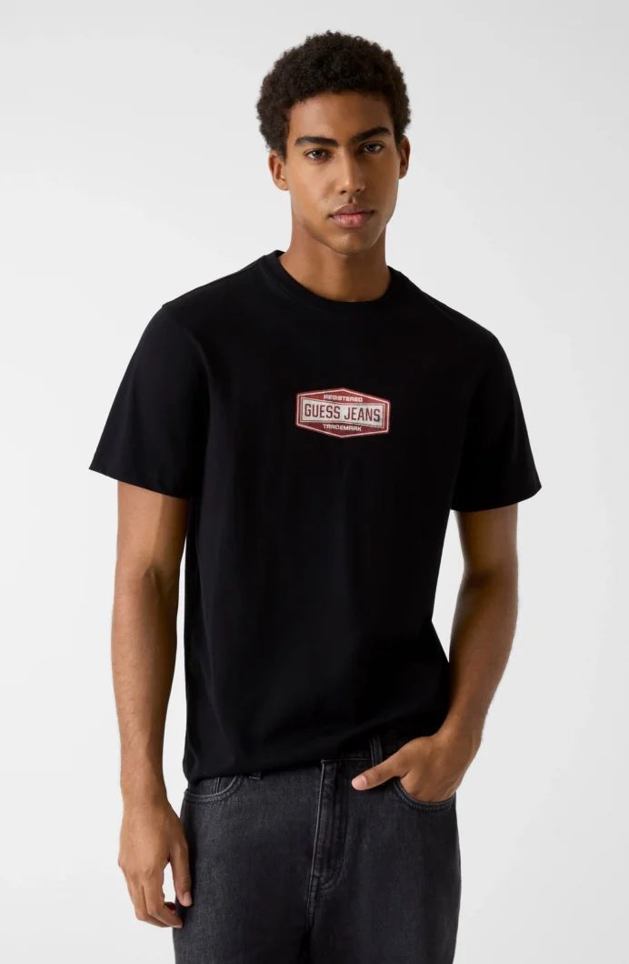 Guess GJ Normal Kesim Tescilli Marka Logolu Erkek Siyah T-shirt M6RI41K8FQ4-JBLK