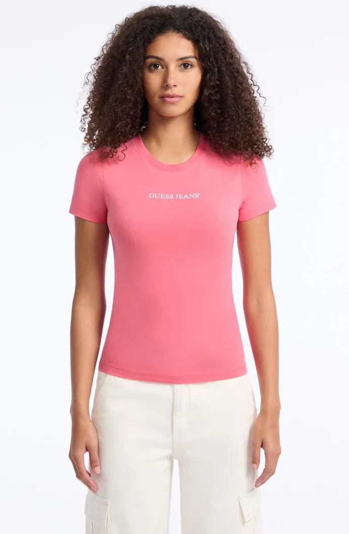 Guess Gj Ss Cn Slim Kadın Pembe Slim Fit T-Shirt W4YI01J1314-A619