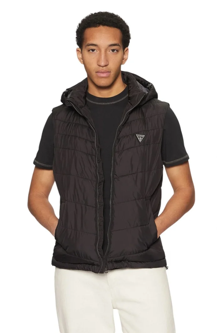 Guess Hafif Şişme Erkek Siyah Yelek M5RN21WCQA2-JBLK