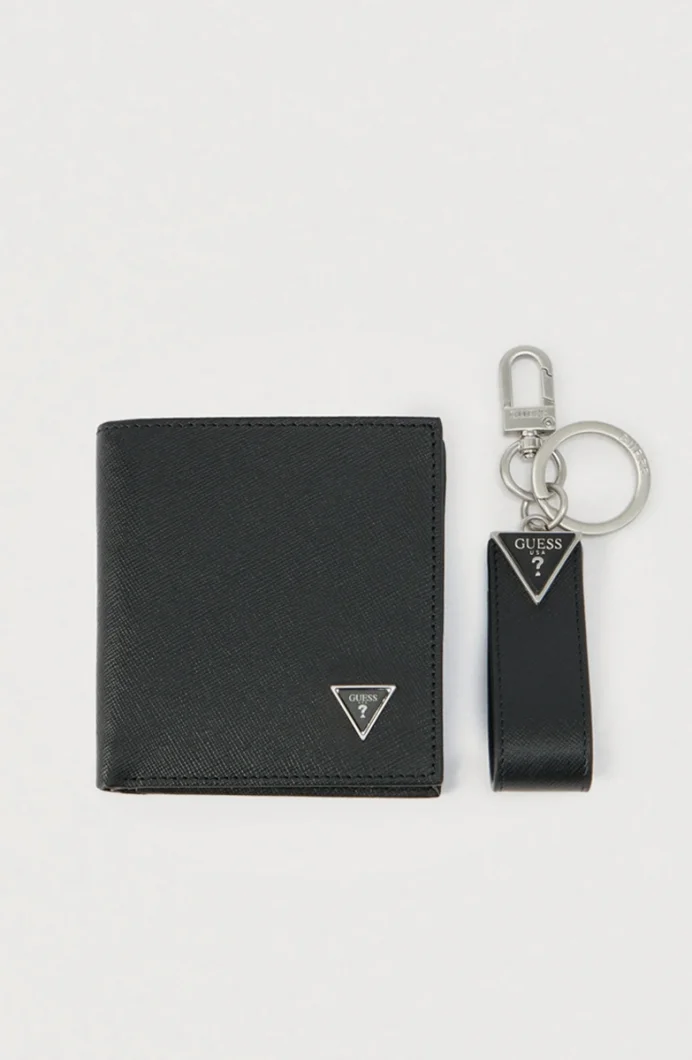 Guess Hediye Seti ve Anahtarlık Erkek Siyah Kutu Seti GFBOXMP6101-BLA