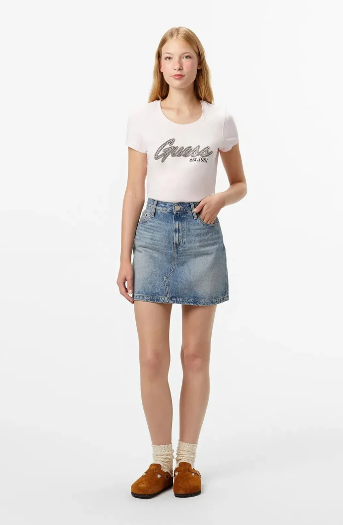 Guess Hot Kadın Pembe Slim Fit T-Shirt W5YI16J1314-A60W